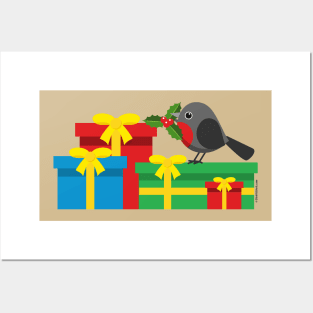 Cute Robin And The Four Colorful Gifts Posters and Art